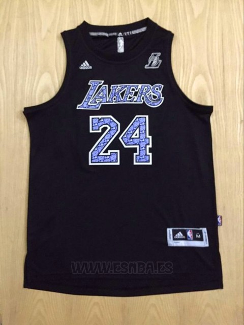 Camiseta Diamonds Editon Los Angeles Lakers Kobe Bryant #24 Negro